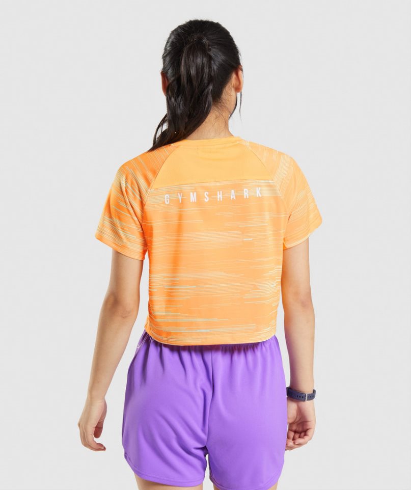 Women's Gymshark Sport Midi T-Shirts Orange | CA 0D13N5